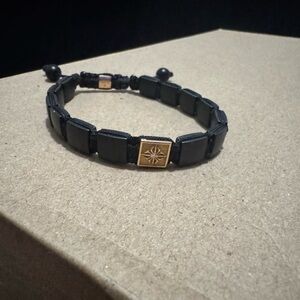Black and Gold Beaded Bracelet